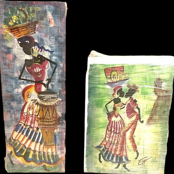 Two Original Jubilant Handmade Paintings from the Caribbean. - Picture 4 of 4